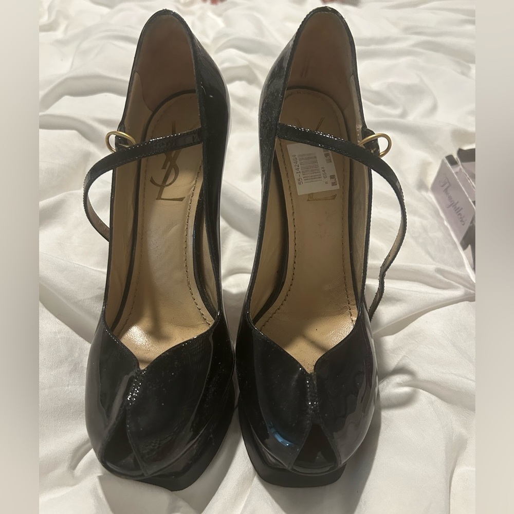 Ysl peep toe heels used